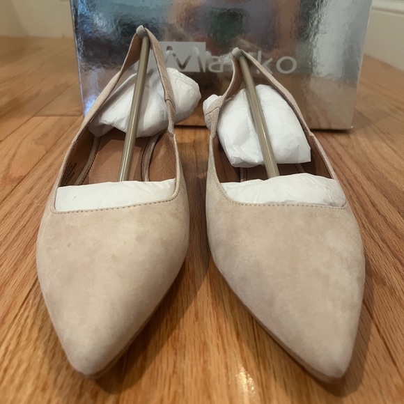 NIB Matiko Circa Peach Pointed Toe Slingback Wood Sphere Heel Shoes US 9.5 EU 40 - Picture 3 of 9